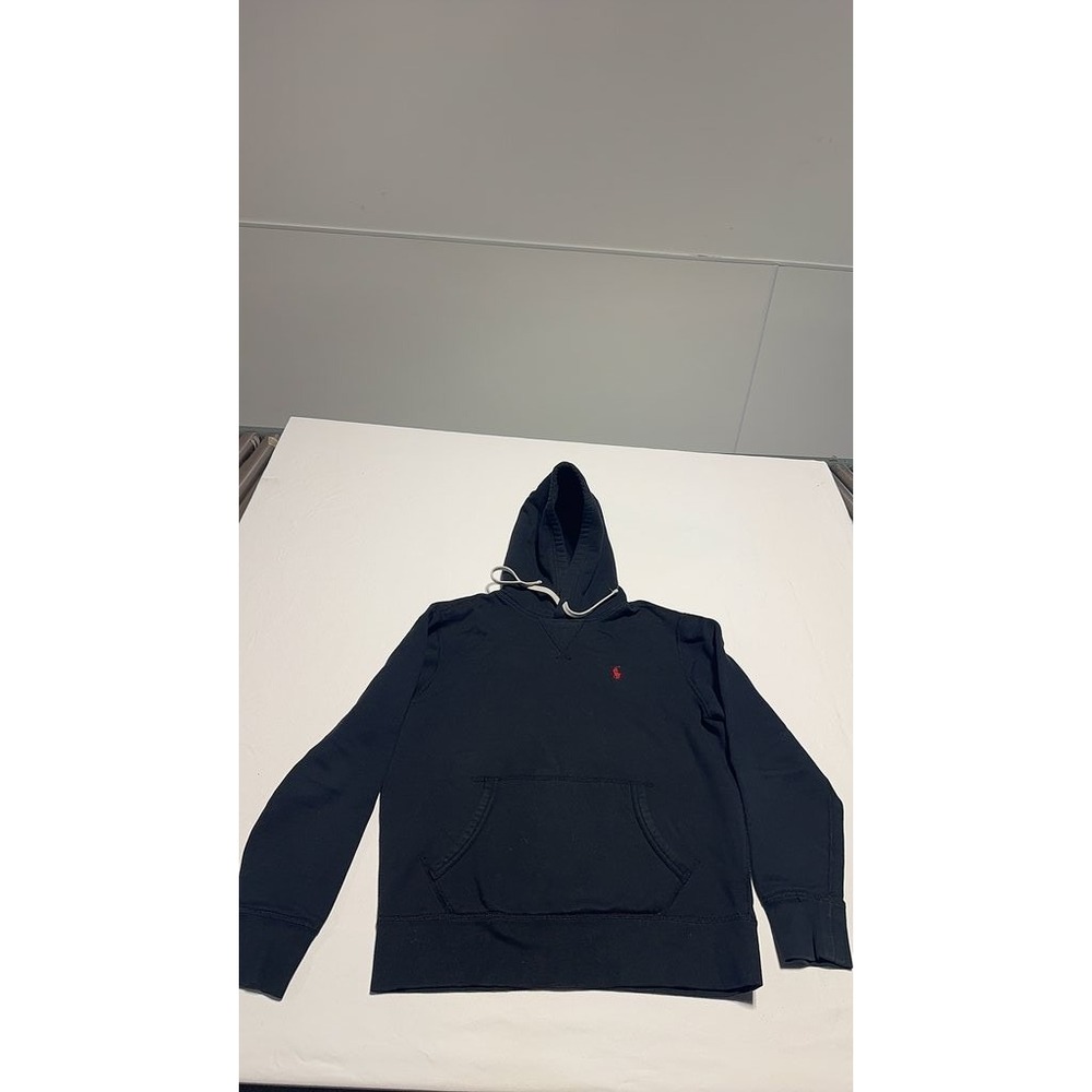 Polo Ralph Lauren Mens Navy Blue Embroidered Logo Fleece Hoodie Size M